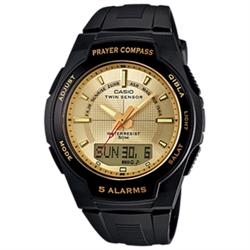 Image of Casio sort og guld Prayer kompas ur, CPW-500H-9AV